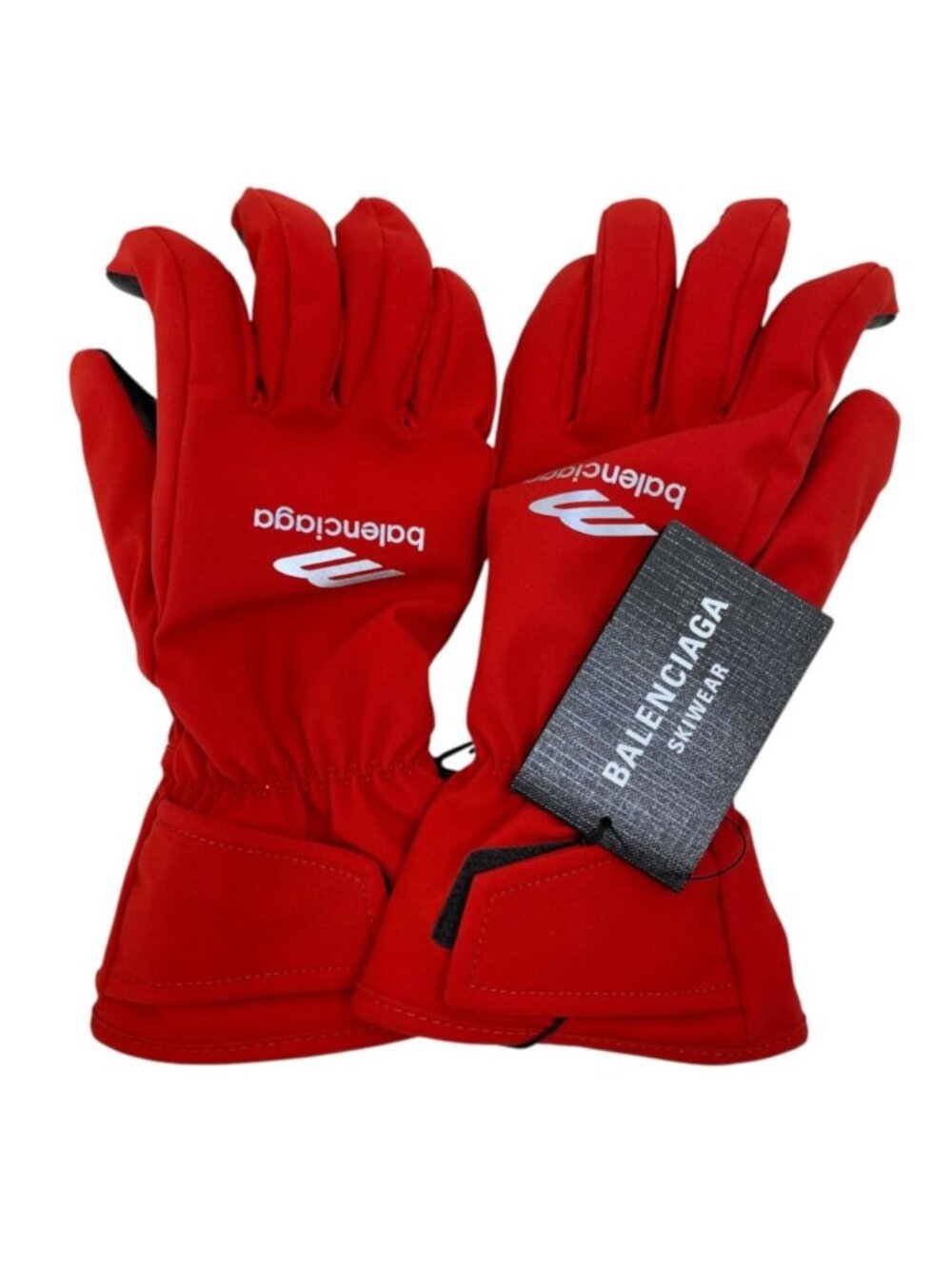 Balenciaga Ski Gloves Sports Icon Fleece Polyester Red